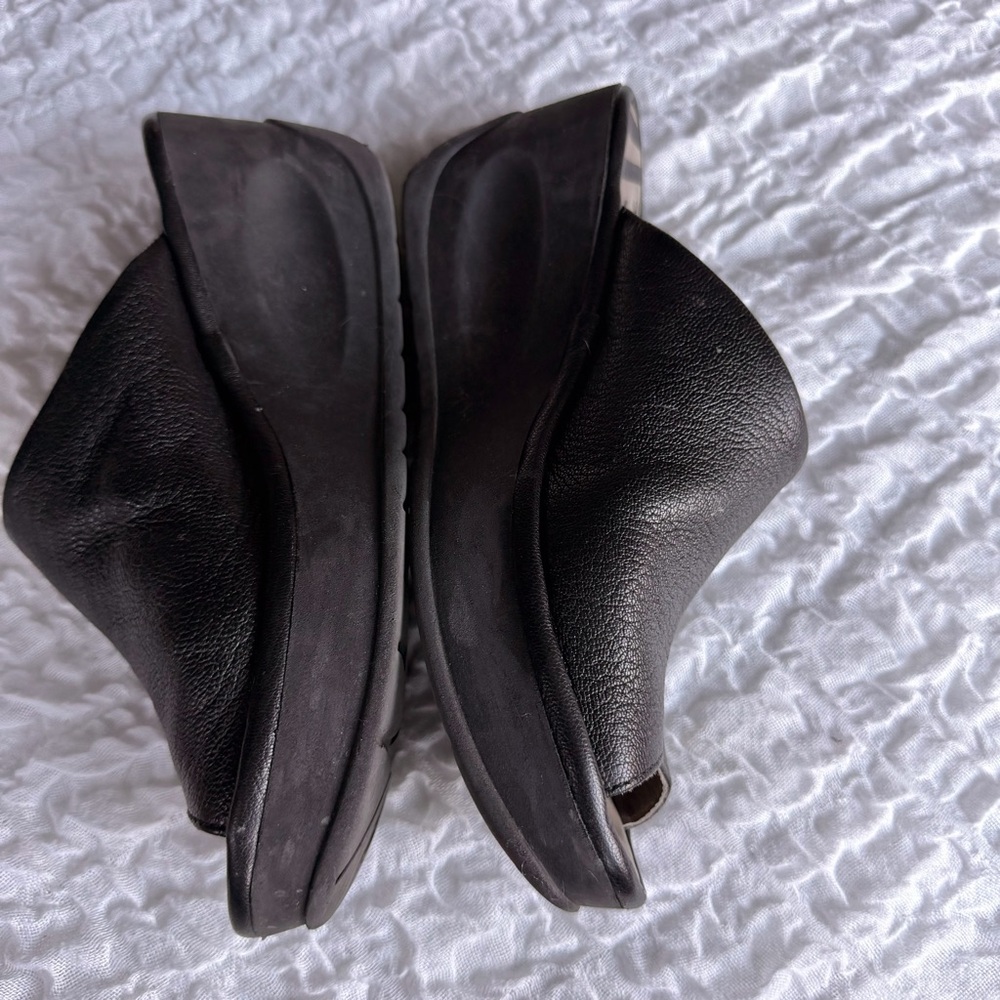 Fly London Jamb Black Leather Platform Wedge Sandals EU 40 - Picture 4 of 10